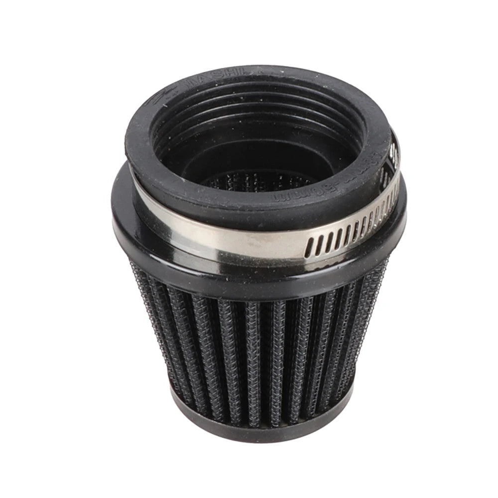 Kit d'induction de filtre à air moto noir avec cap fileté et élément filtrant en maille