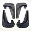 A set of universal mud flaps for car wheel protection, shown in black plastic.