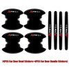 Four sets of black sports-themed car door bowl and handle protection stickers