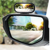 Schwarzer 360°-Universal-Rückspiegel montiert am Fahrzeug, der eine Außenansicht zeigt.