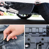 Close-up view of 8mm plastic bumper clips installed on an automotive part, showing the mechanism and mounting points.