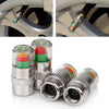 Plusieurs bouchons de valves métalliques pour manomètres de pression de pneus de voiture, dans différentes couleurs et angles
