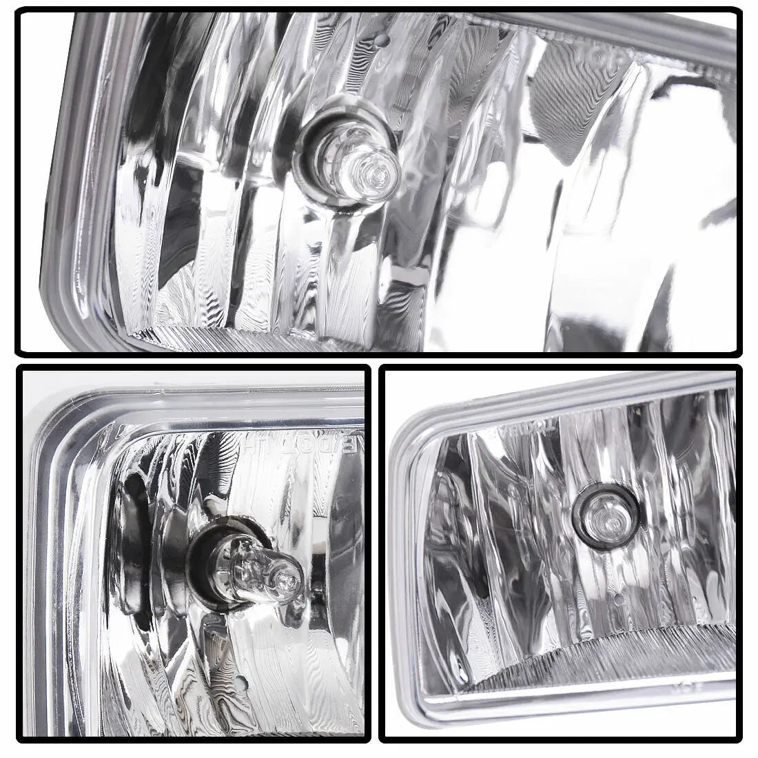 Close-up view of high-performance auxiliary fog lights installed on a vehicle's front bumper.