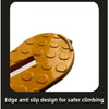 A close-up view of a yellow edge anti slip design for safer climbing.