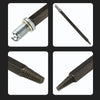 A set of car spark plug extractors showing various tools and components for removing spark plugs.
