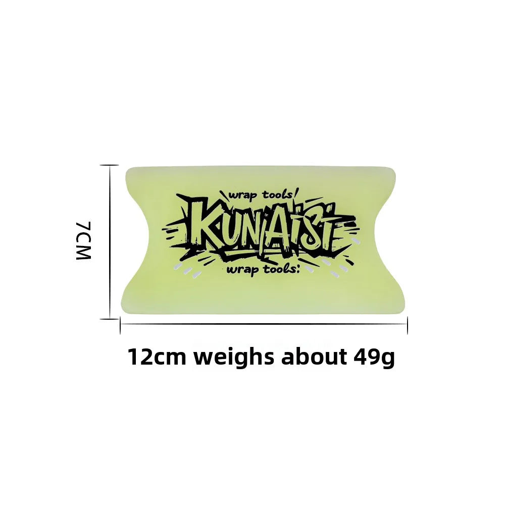 A light green plastic tool for scraping invisible car film, measuring 12cm and weighing about 49g.
