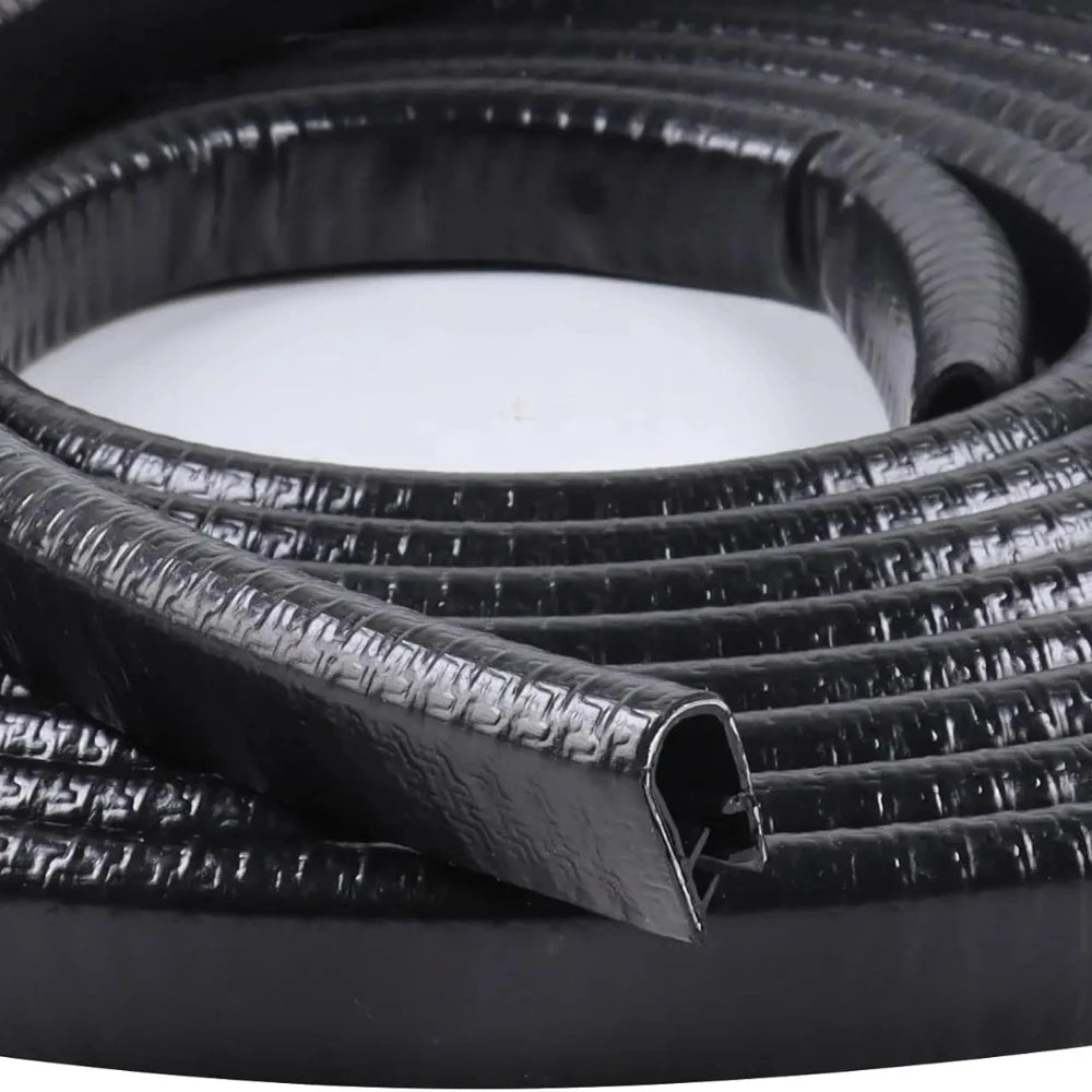 Black rubber edge seal trim coiled for vehicle doors and windows