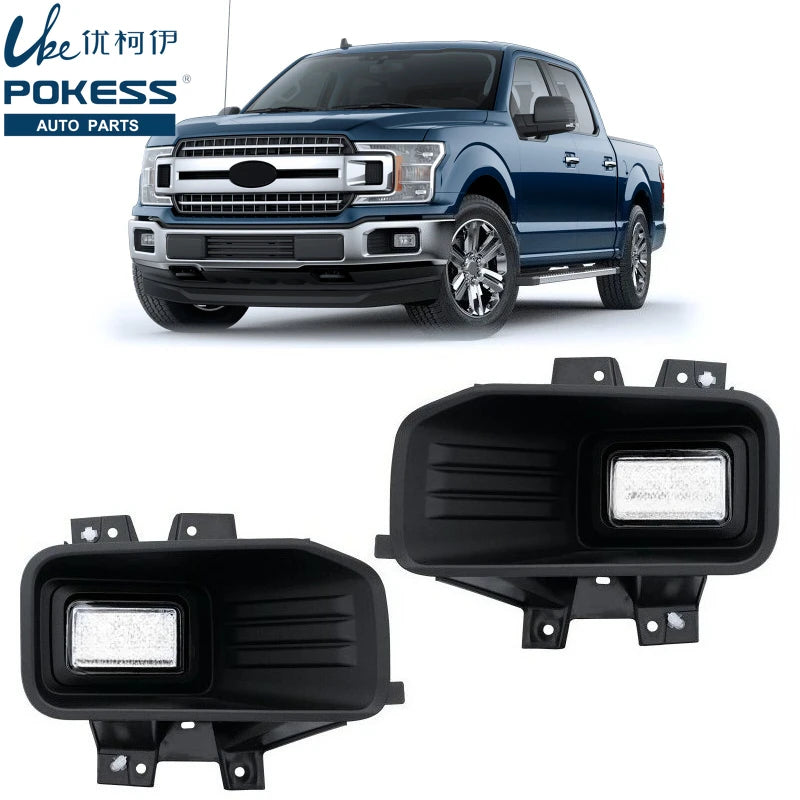 Cadre de phares noirs pour un pick-up Ford F150.