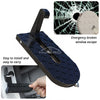 A dark blue multi-functional car roof access step and hook is shown with an emergency window escape demonstration.