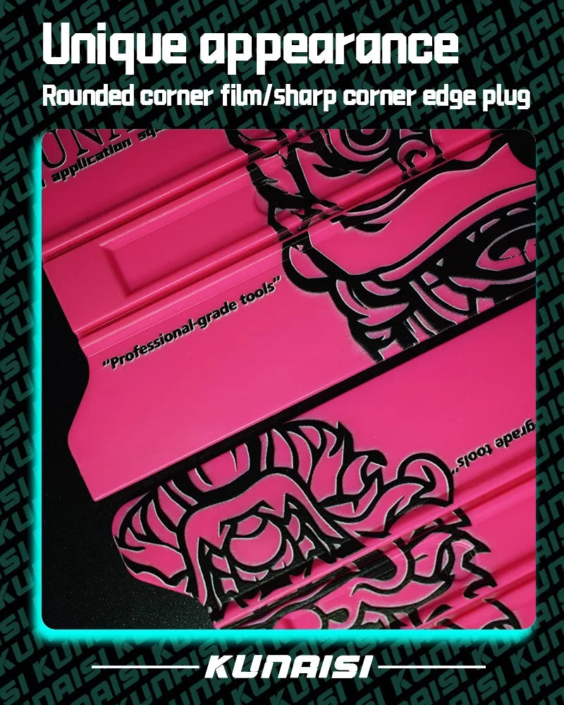 Pink rounded corner film/sharp corner edge plug tool for vinyl wrap application