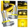 A set of bright LED light bars and fog lights for automotive use, shown in various angles.