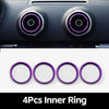 Four inner rings used as interior air vent trim covers for an Audi A3