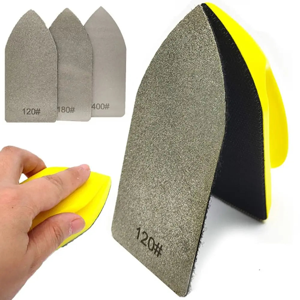 Set Präzisionsdiamant-Schleif- und Polierpads in verschiedenen Dicken und Farben, einschließlich grau und gelb.