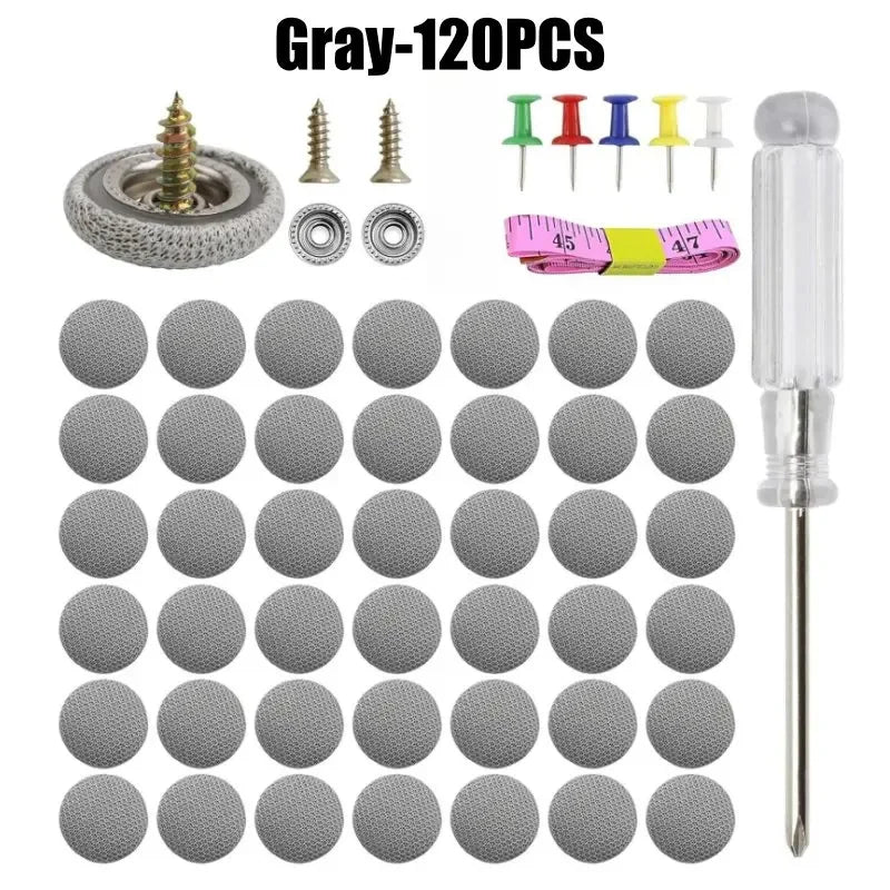 Gray 120 pieces of car roof interior trim clips and fasteners with screw caps
