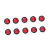 A set of eight round red LED side marker lights for trucks, trailers, and RVs.