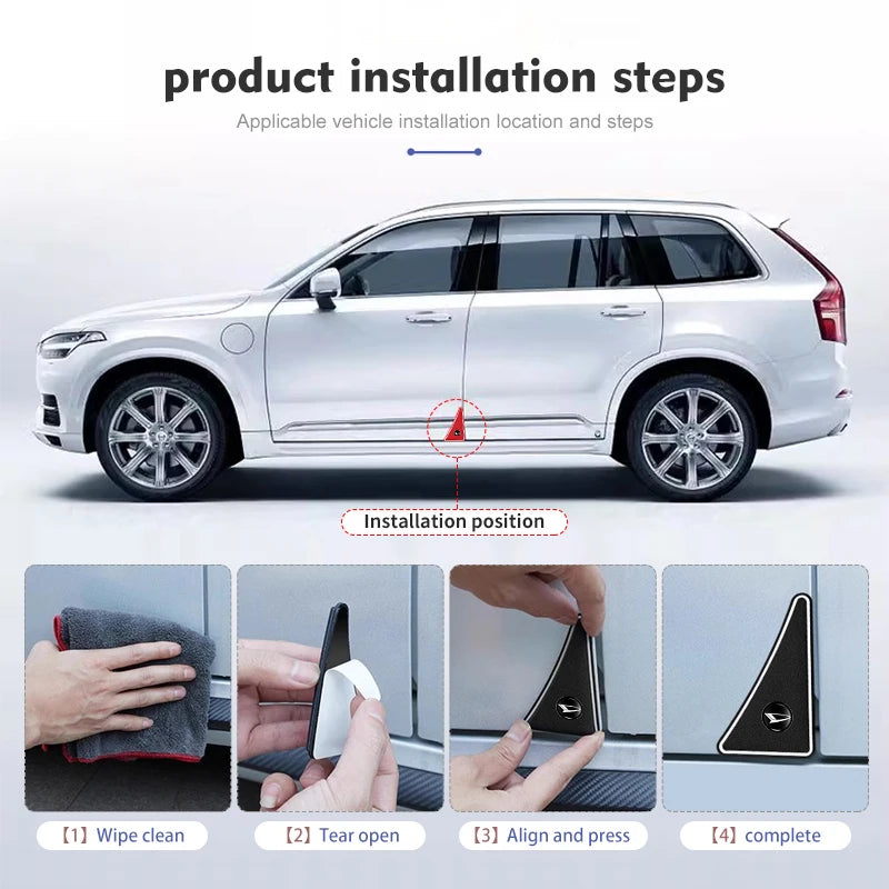 Étapes d'installation des autocollants de protection anti-rayures pour les coins des portes de voiture : nettoyage, déchirure
