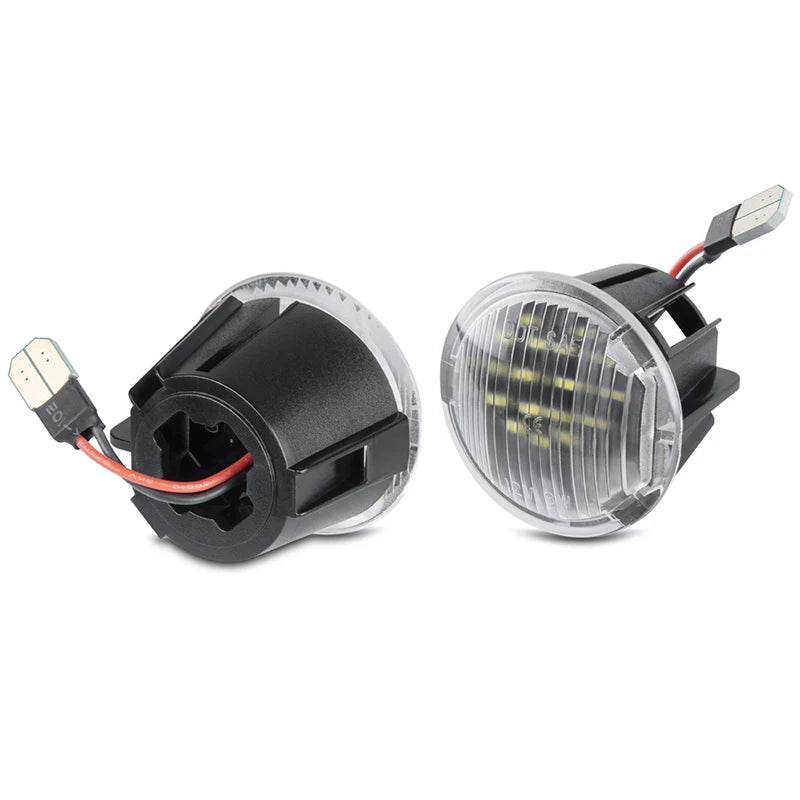A pair of LED cargo trunk lights with wiring connectors shown against a white background.