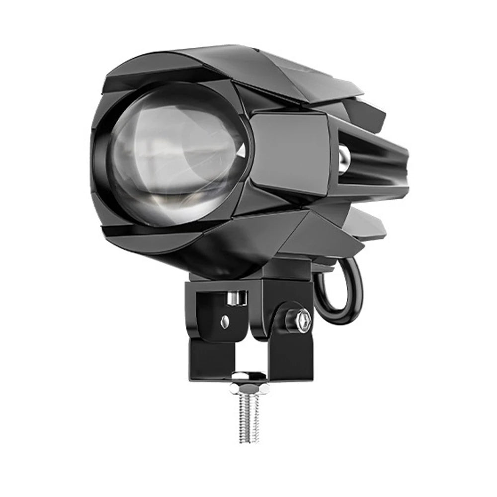 A black high-intensity LED auxiliary spotlight designed for motorcycles and vehicles.