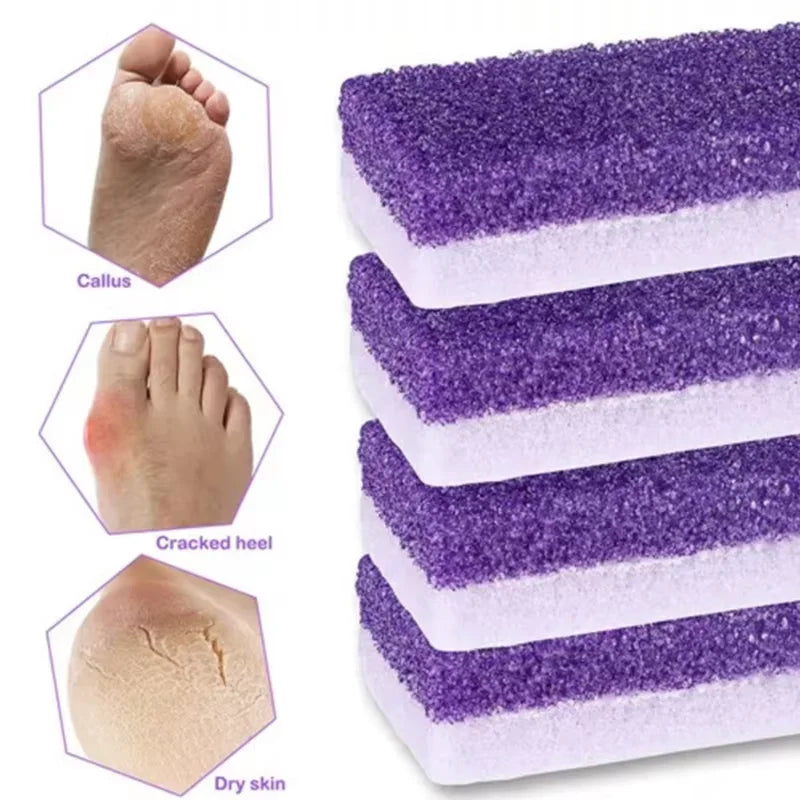 Pied de gant exfoliant violet pour éliminer les peaux mortes et les talons fendillés