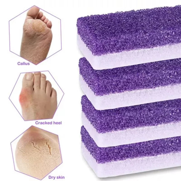 Purple exfoliating foot scrub stones used for dead skin removal and cracked heels