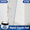 Before and after comparison showing a wall crack repair using Repair Cream to fix cracks fast