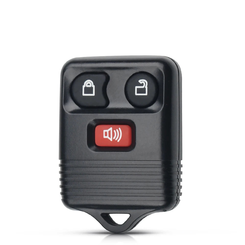 A black universal remote car key transmitter with a lock icon and a speaker icon.