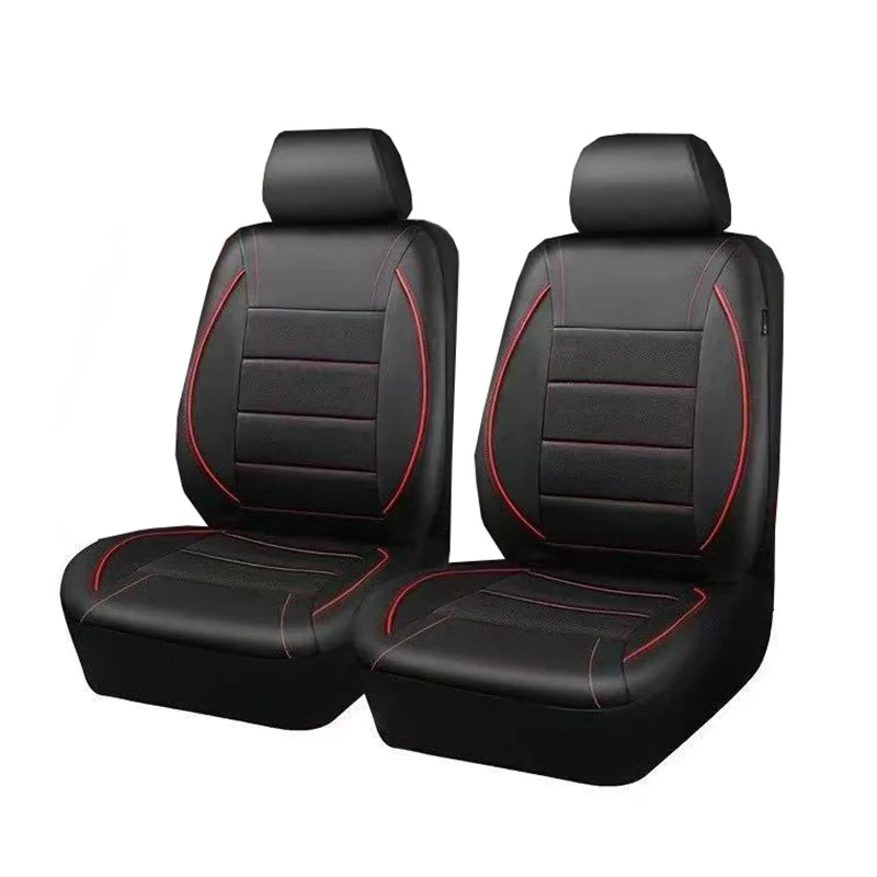 Black PU leather car seat covers for SUVs shown in a side view.