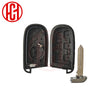 A set of black key shell covers and a metal key blade for universal car keys.