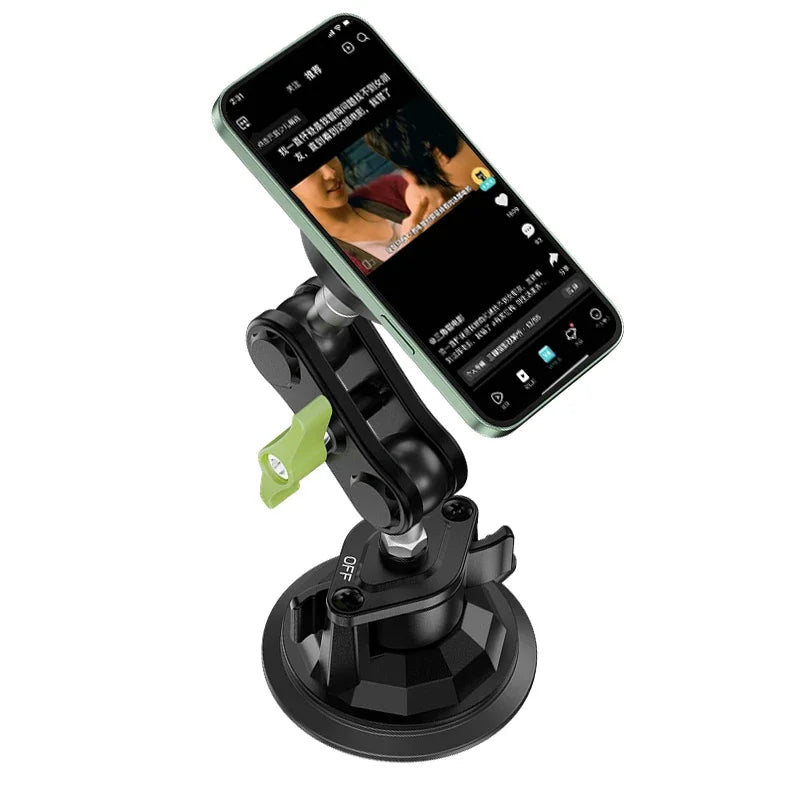 Support magnétique rotatif noir à 360° pour téléphone portable.