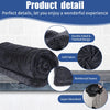 A roll of black heavy-duty dual-sided microfiber cleaning cloths showing details like soft fabric, reinforced seams, and supe
