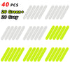 A set of 40 reflective safety stickers and tape, including 20 green and 20 grey.