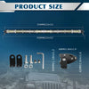 An ultra bright LED light bar is shown with various mounting brackets and components for off-road vehicles.