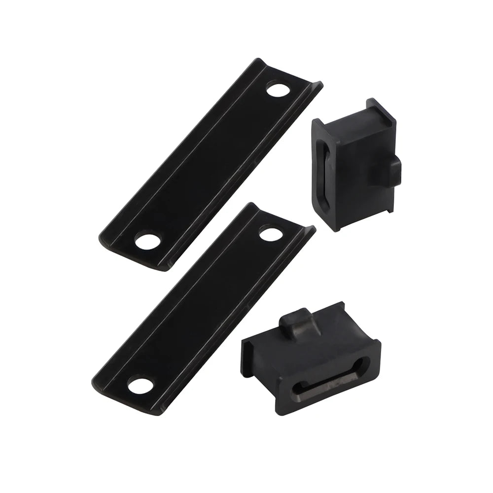 Black and chrome muffler hanger bracket kit for Harley touring models