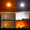 Comparison of Halogen White and Amber light sources with AUXITO White and Amber LED turn signals.