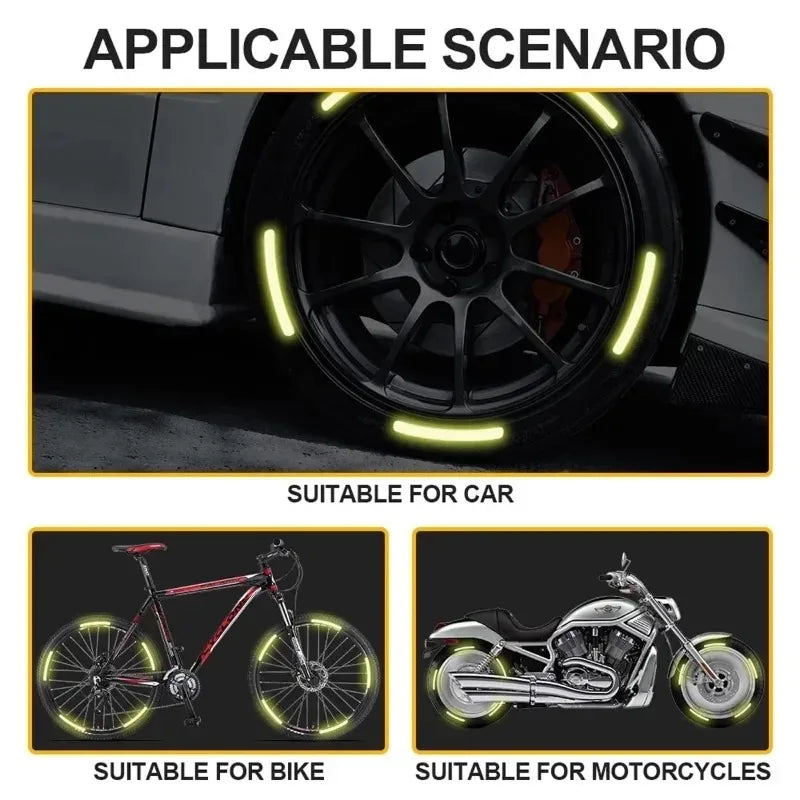Bunte reflektierende Felgendekale für Auto und Motorrad