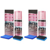 Three bottles of interior detailer spray with foam applicators and blue cleaning pads.