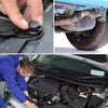 A hand is shown using a plastic rivet or push pin to fasten a car bumper, demonstrating universal car bumper fasteners.