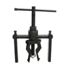 A black three-claw bearing puller tool used for internal and external removal.