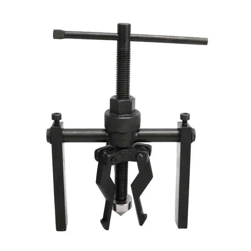 A black three-claw bearing puller tool used for internal and external removal.