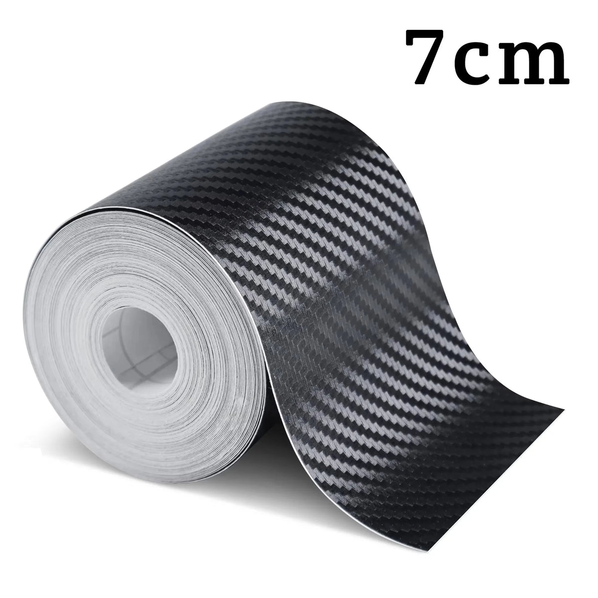 Film de protection tissé en fibre de carbone noire, 7 cm de long.