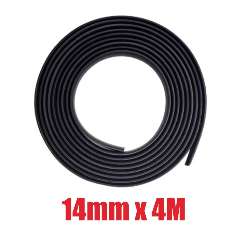 Black T-Shape rubber seal strip measuring 14mm by 4 meters