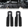 Two black heavy duty car headrest storage hooks for securing items.