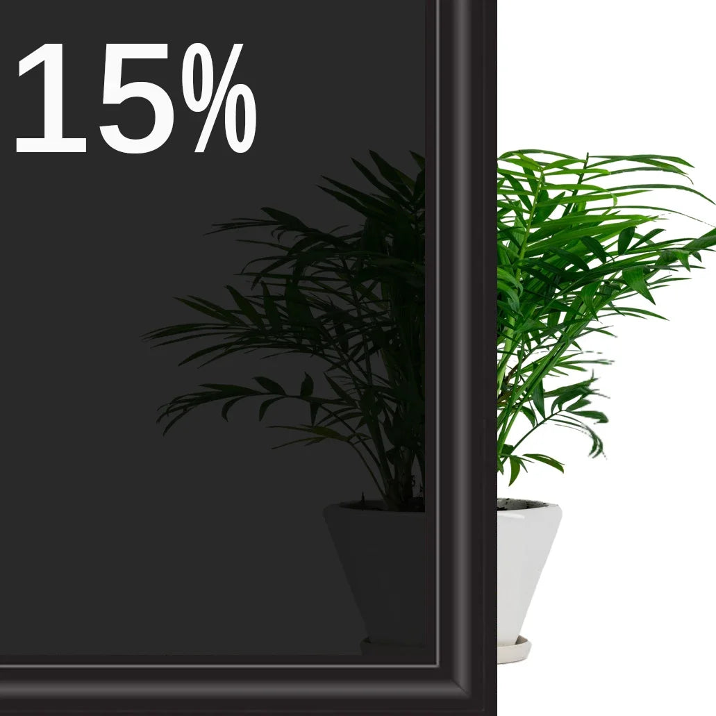 Eine gepflanzte grüne Pflanze in einem dunkel gerahmten Bild mit einem Rabattzeichen von 15 %.