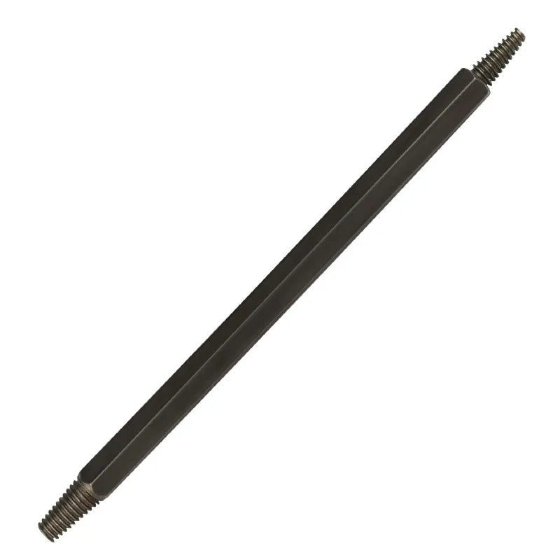 A black car spark plug extractor kit with a threaded metal shaft.