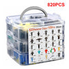 Clear plastic storage box containing 820 retainer clips and various sizes of fasteners for body repair