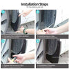 Installation steps showing how to install ABS mud flaps for VW ID.4 / ID.6