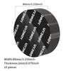 A circular black adhesive pad with a ribbed edge, shown from the top view.