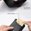 Portefeuille de voiture en cuir véritable noir avec fenêtre transparente et emplacement pour carte.