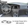 Carbon fiber interior decoration kit for Dodge Charger featuring a steering wheel and dashboard components.
