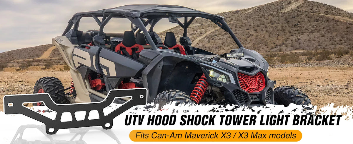 UTV hood shock tower light bracket for Can-Am Maverick X3 and X3 Max models